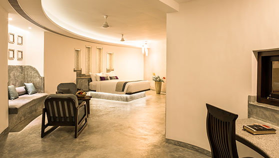 Large suite and cottage with pool at beach resort Kerala India